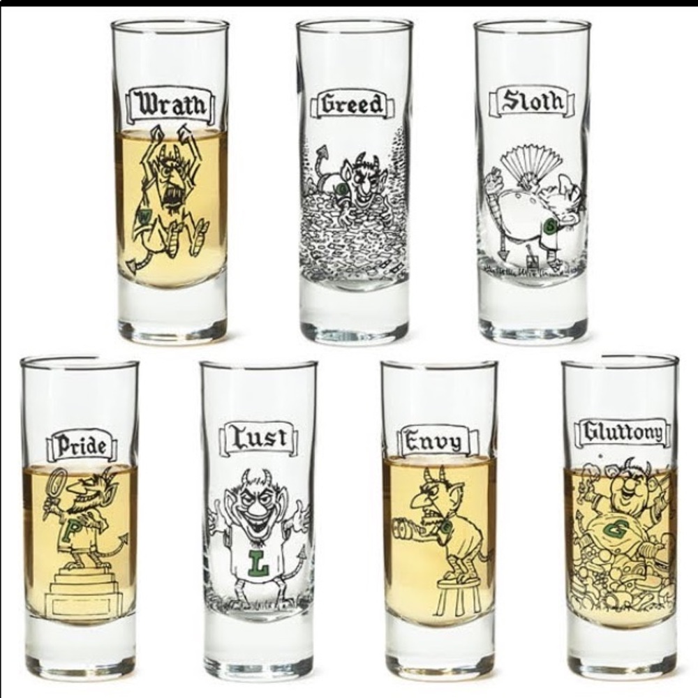 The 7 Deadly Sins Shot Glasses